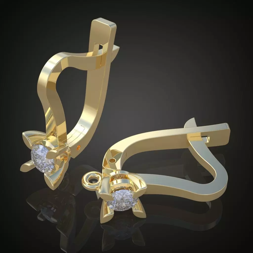Earring 3D model 3D printable model 0137 3D print model_0