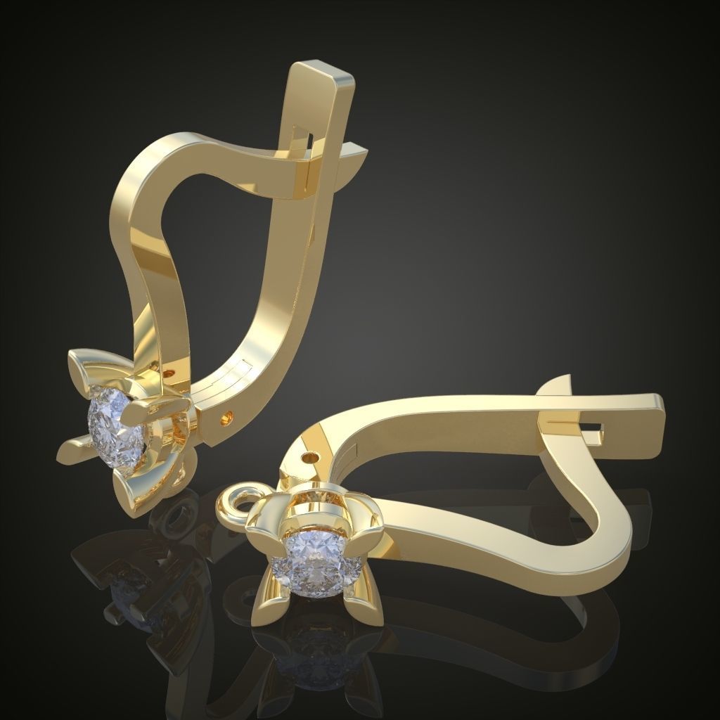 Earring 3D model 3D printable model 0137 3D print model_8