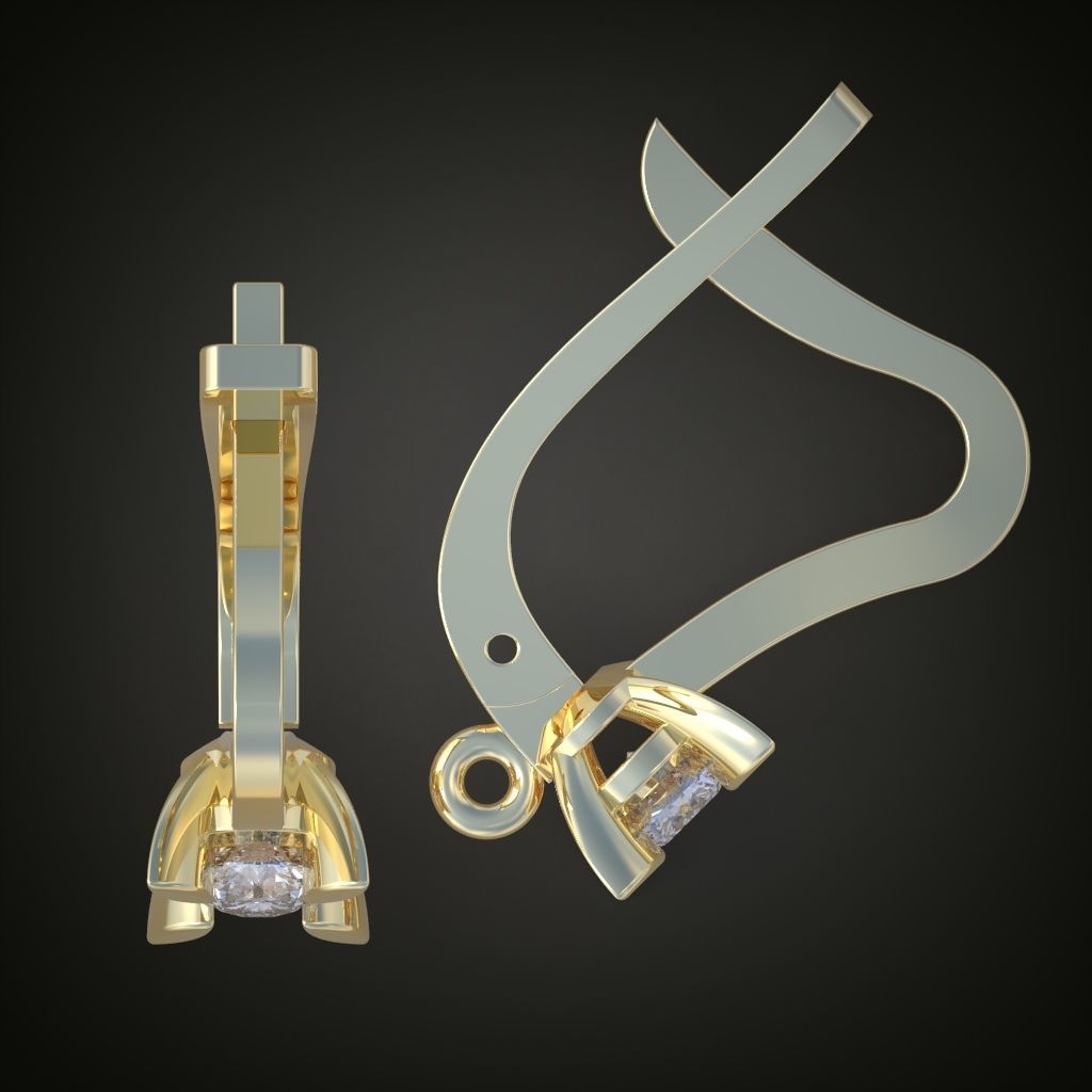 Earring 3D model 3D printable model 0137 3D print model_12