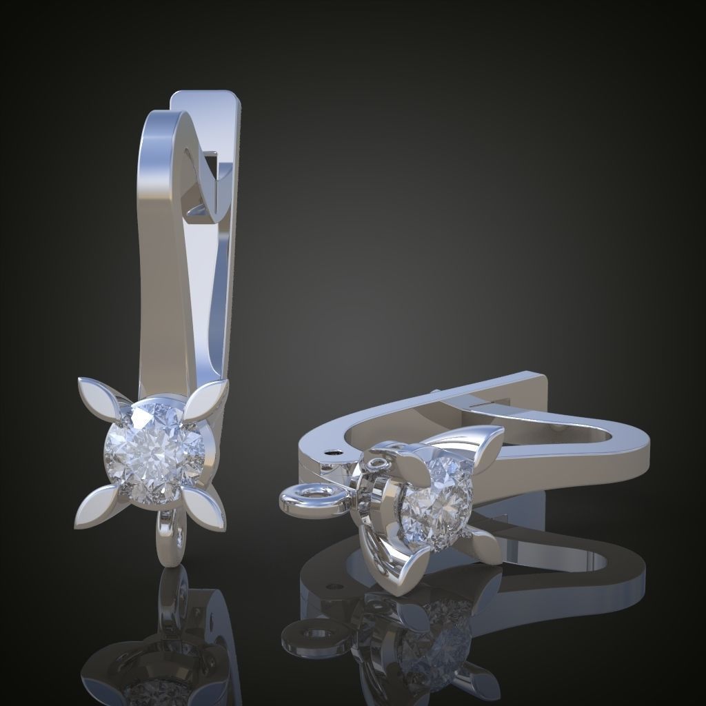 Earring 3D model 3D printable model 0137 3D print model_3