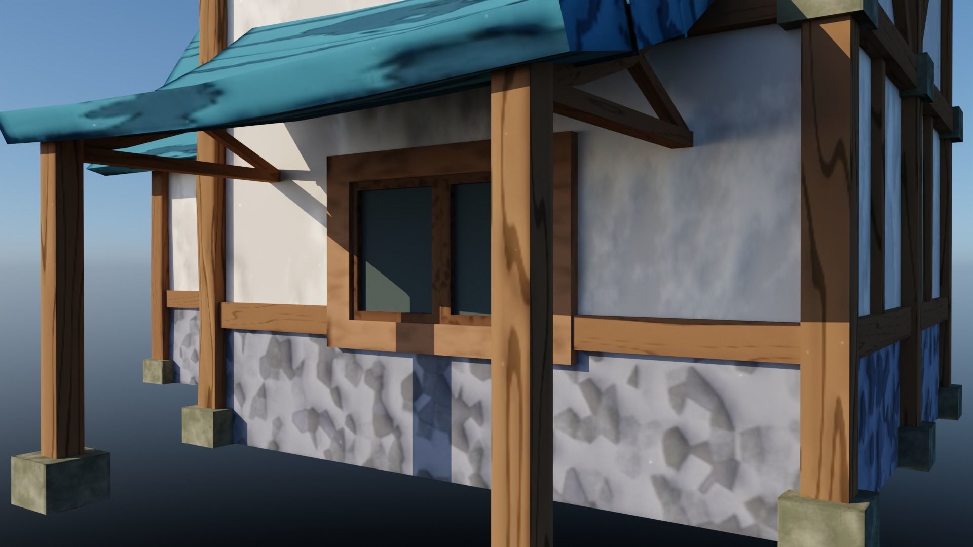 Medieval Low Poly House 2 Low-poly 3D model_14