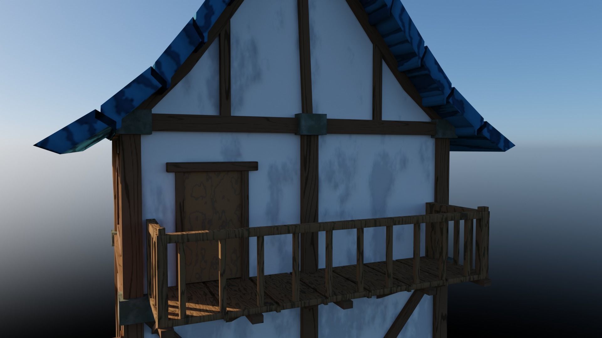 Medieval Low Poly House 2 Low-poly 3D model_20
