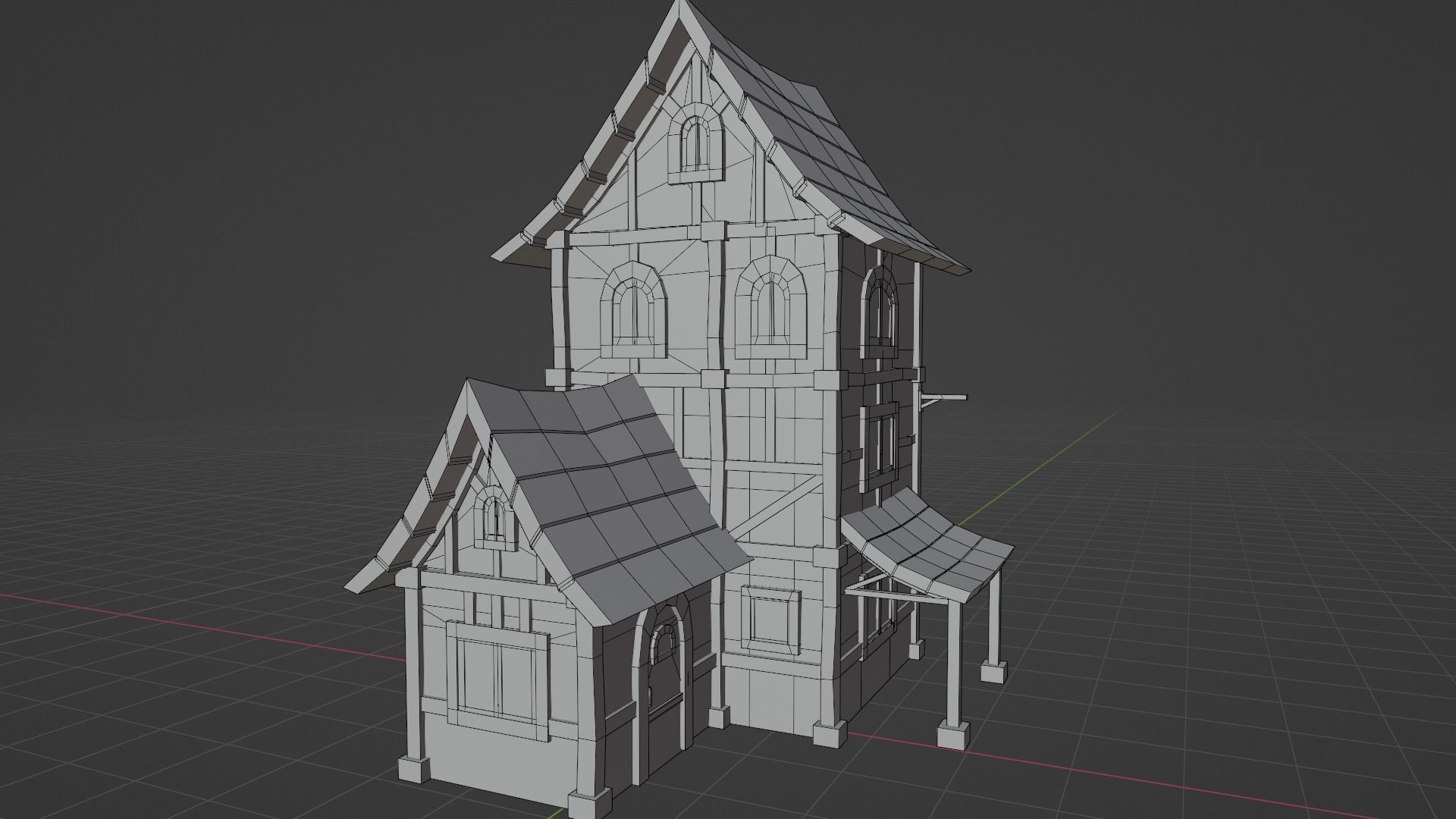 Medieval Low Poly House 2 Low-poly 3D model_28