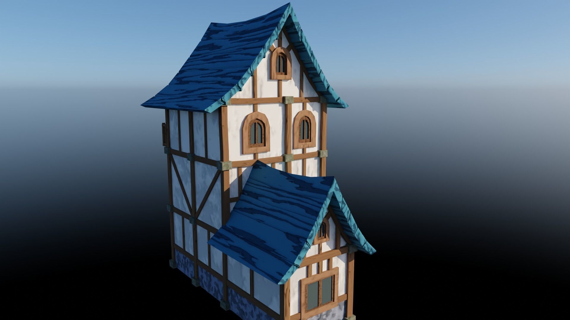 Medieval Low Poly House 2 Low-poly 3D model_17