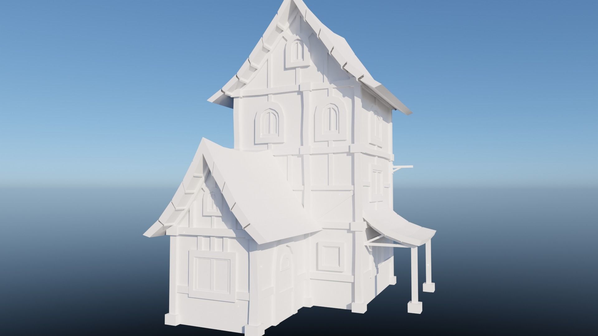 Medieval Low Poly House 2 Low-poly 3D model_27