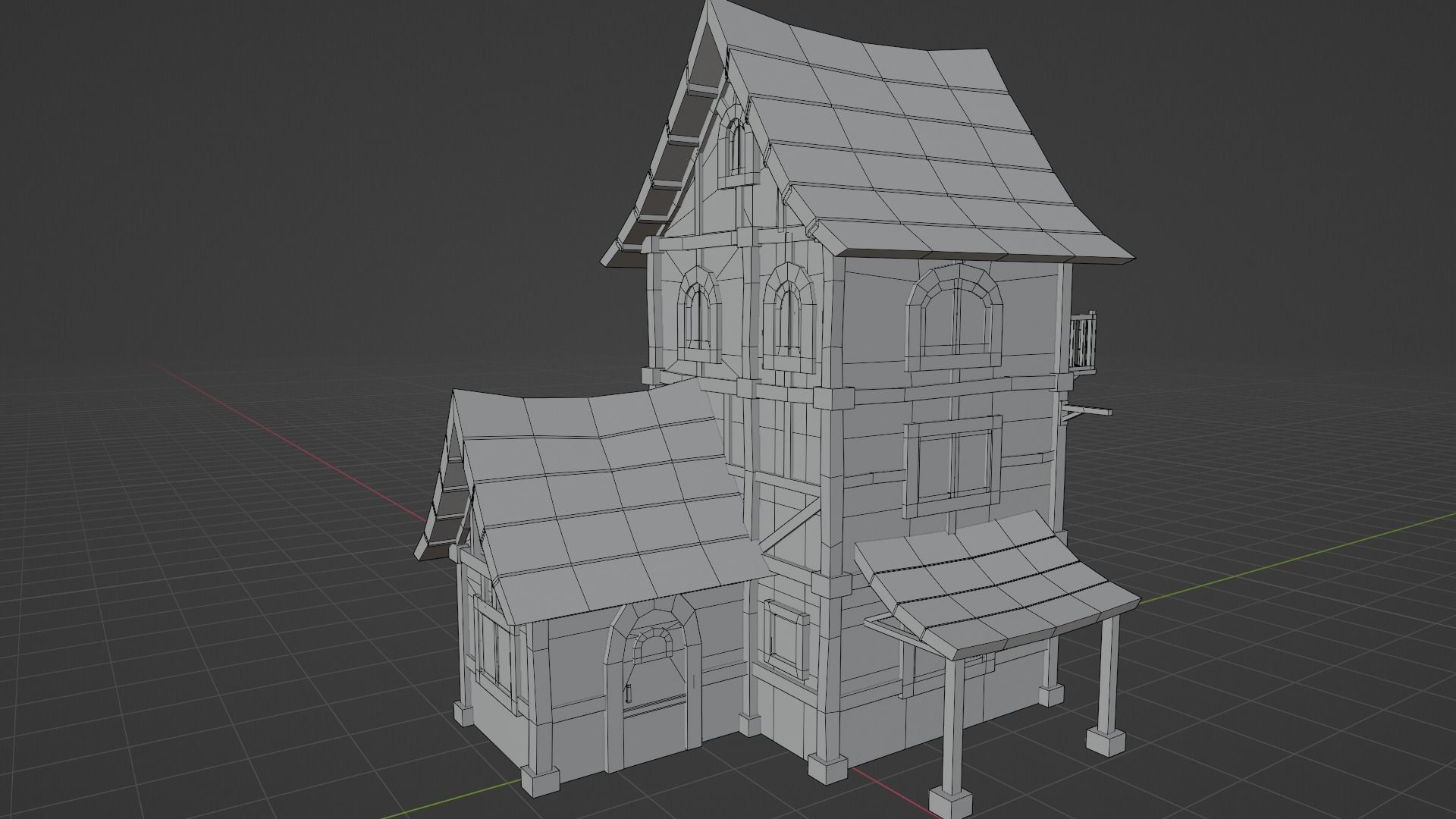 Medieval Low Poly House 2 Low-poly 3D model_30