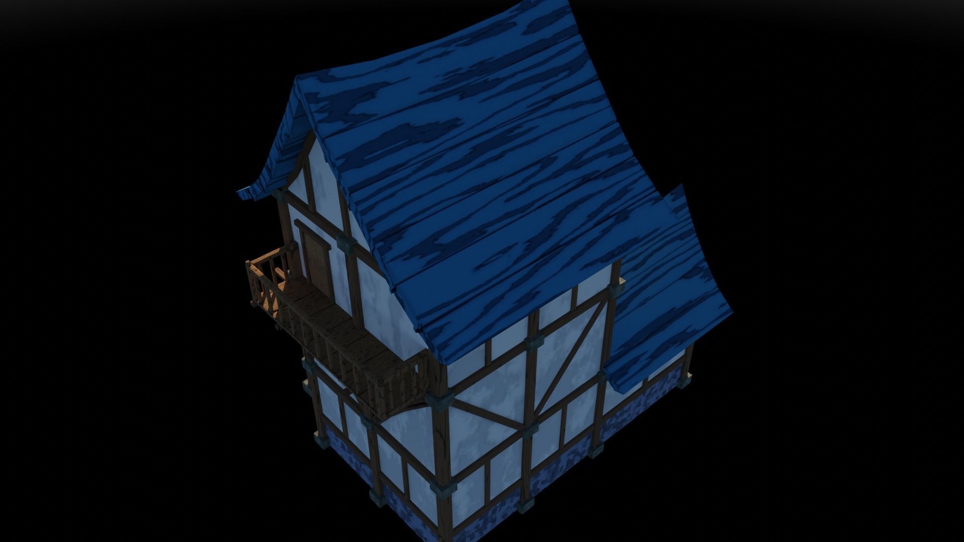 Medieval Low Poly House 2 Low-poly 3D model_24