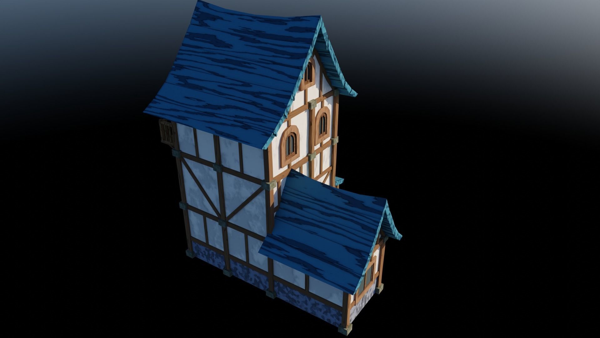 Medieval Low Poly House 2 Low-poly 3D model_18