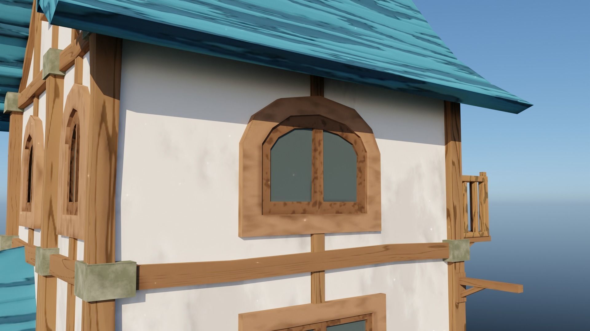 Medieval Low Poly House 2 Low-poly 3D model_11