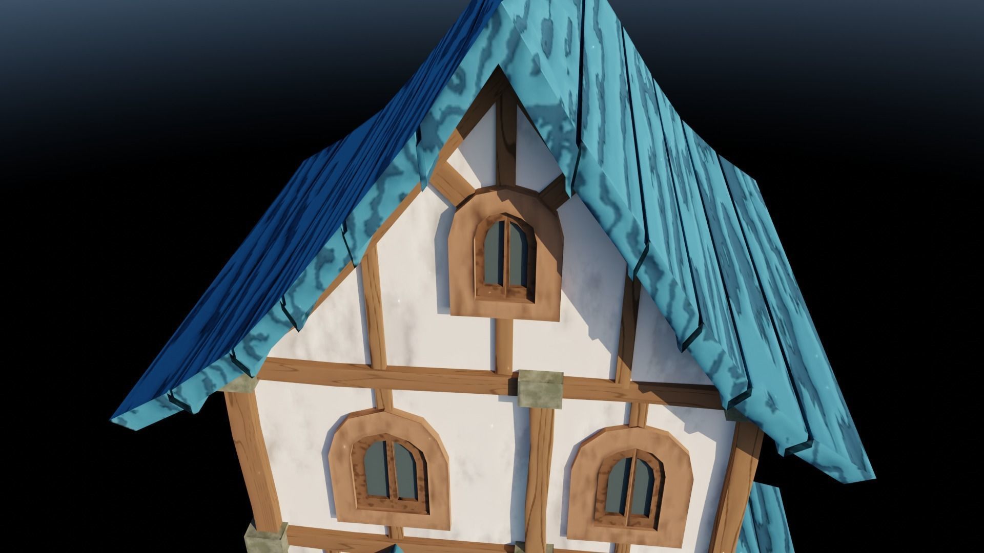 Medieval Low Poly House 2 Low-poly 3D model_10