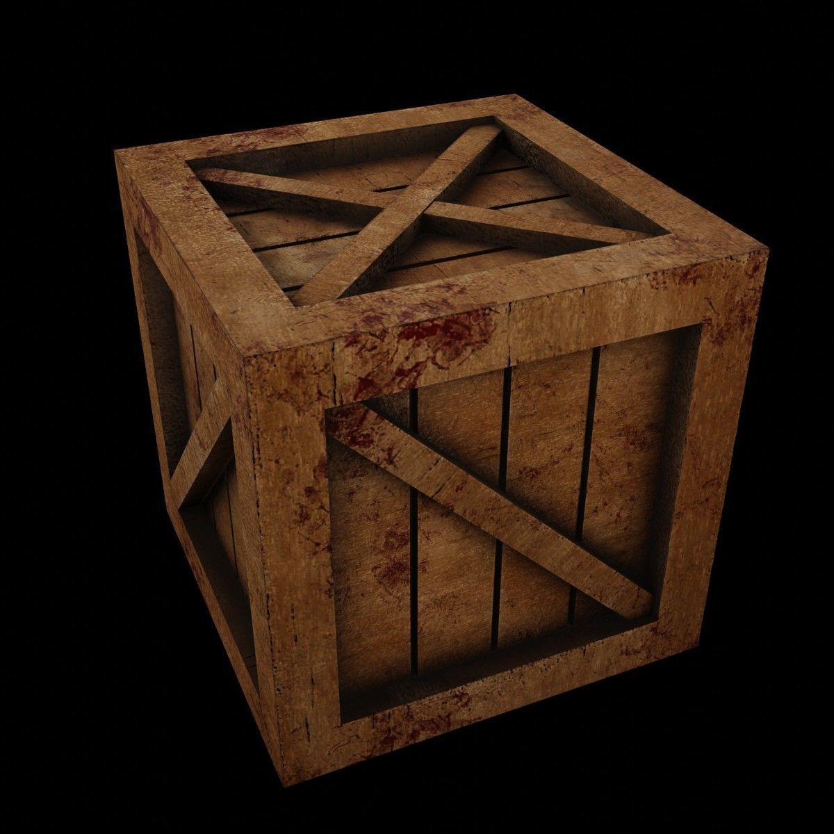 Wooden Game Box Low-poly 3D model_3