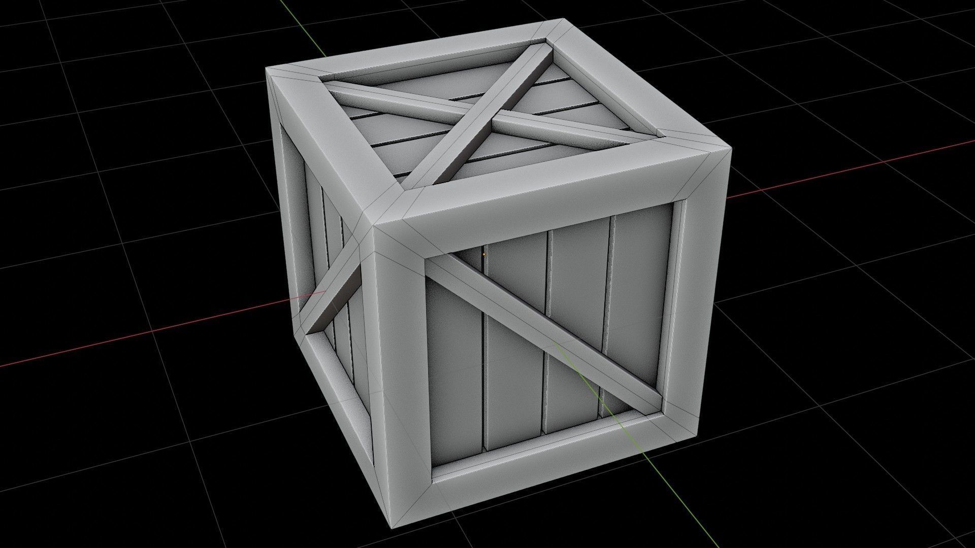 Wooden Game Box Low-poly 3D model_7