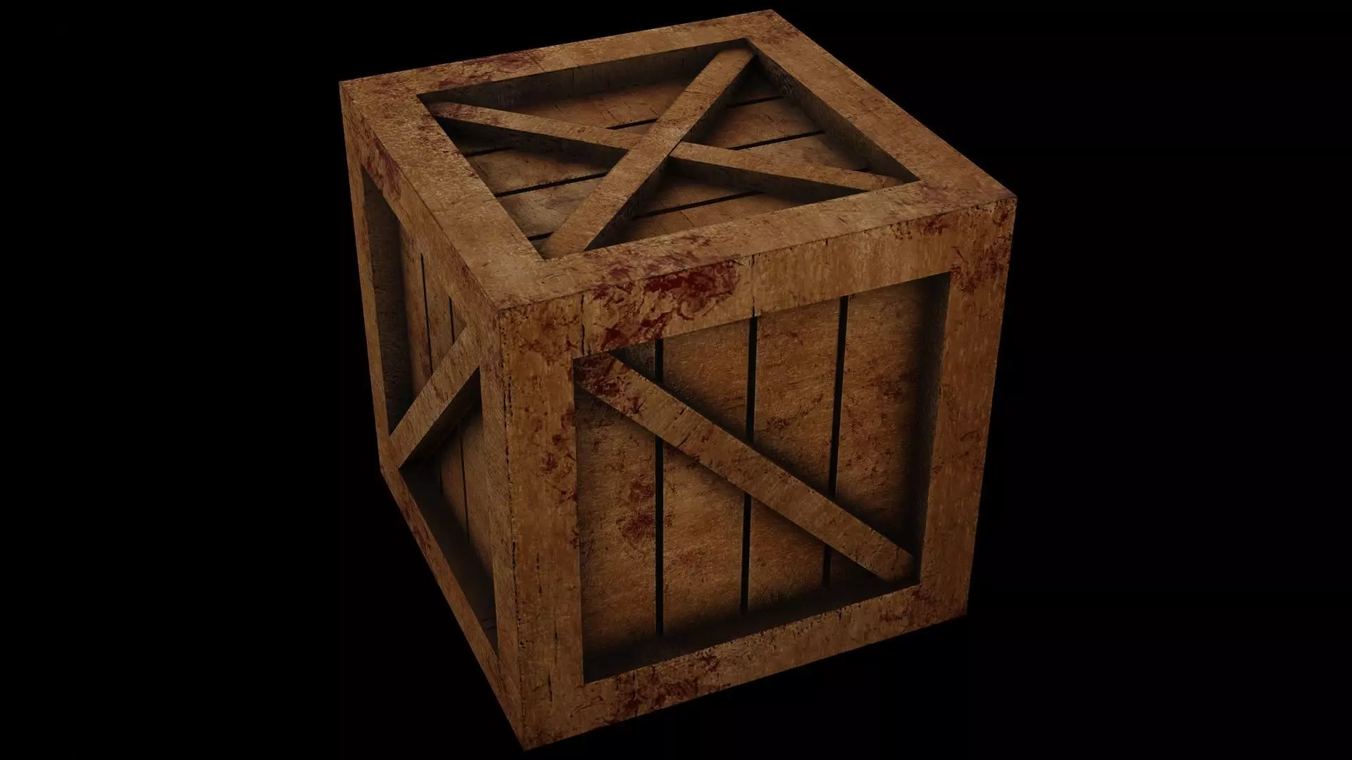 Wooden Game Box Low-poly 3D model_0