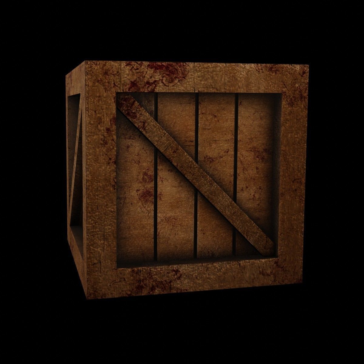 Wooden Game Box Low-poly 3D model_2