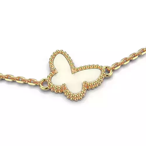 Butterfly under mother-of-pearl