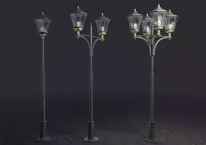 Set of Standart Street Lamps