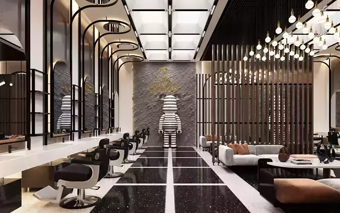 Barbershop hair salon interior design