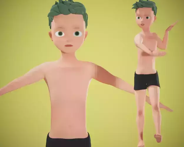 cartoon rigged  boy