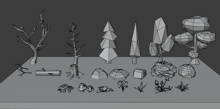 Low poly Forest Pack Free low-poly 3D model_18