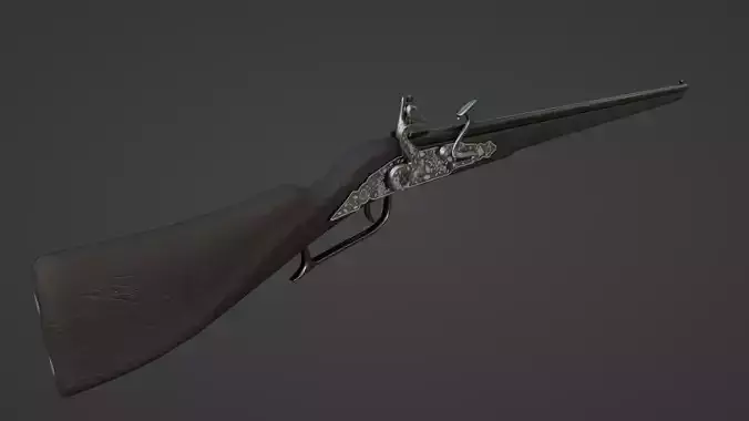 1597 Snaphaunce Long Rifle Low-poly 3D model
