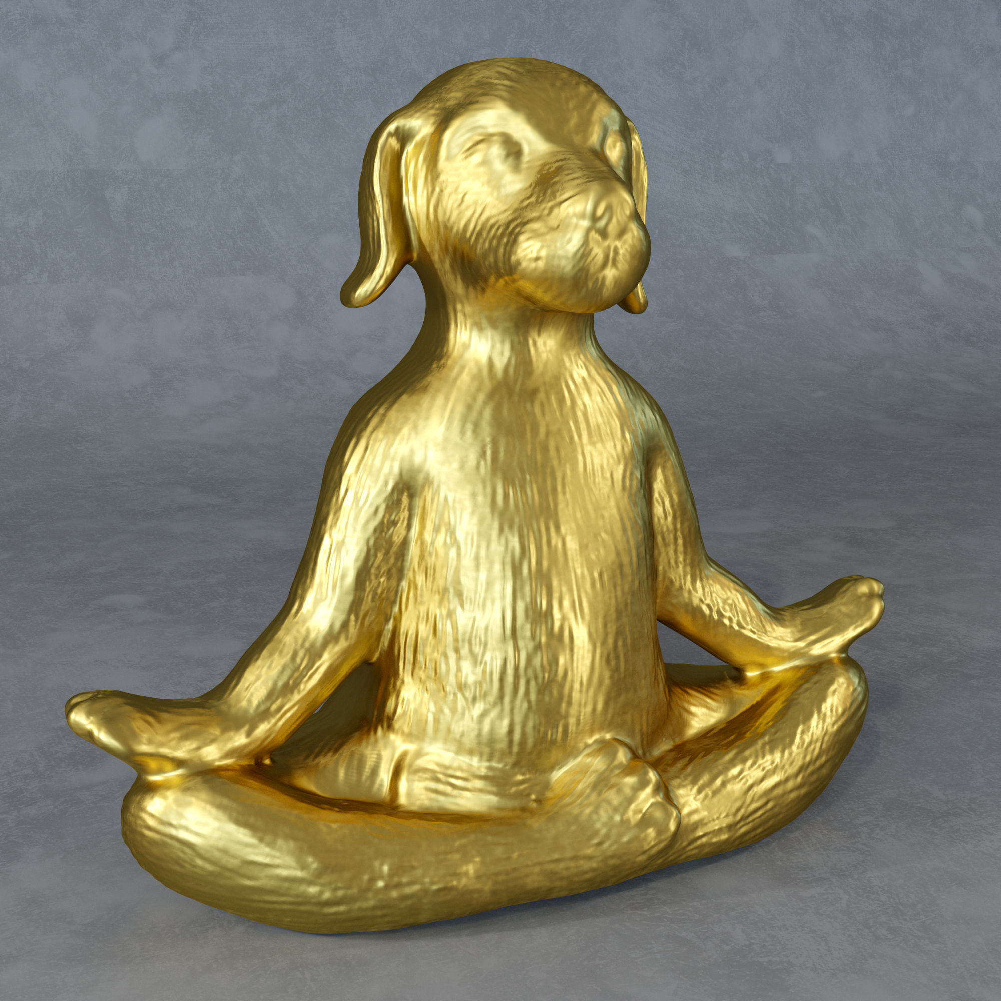 Yoga dog 3D print model_2