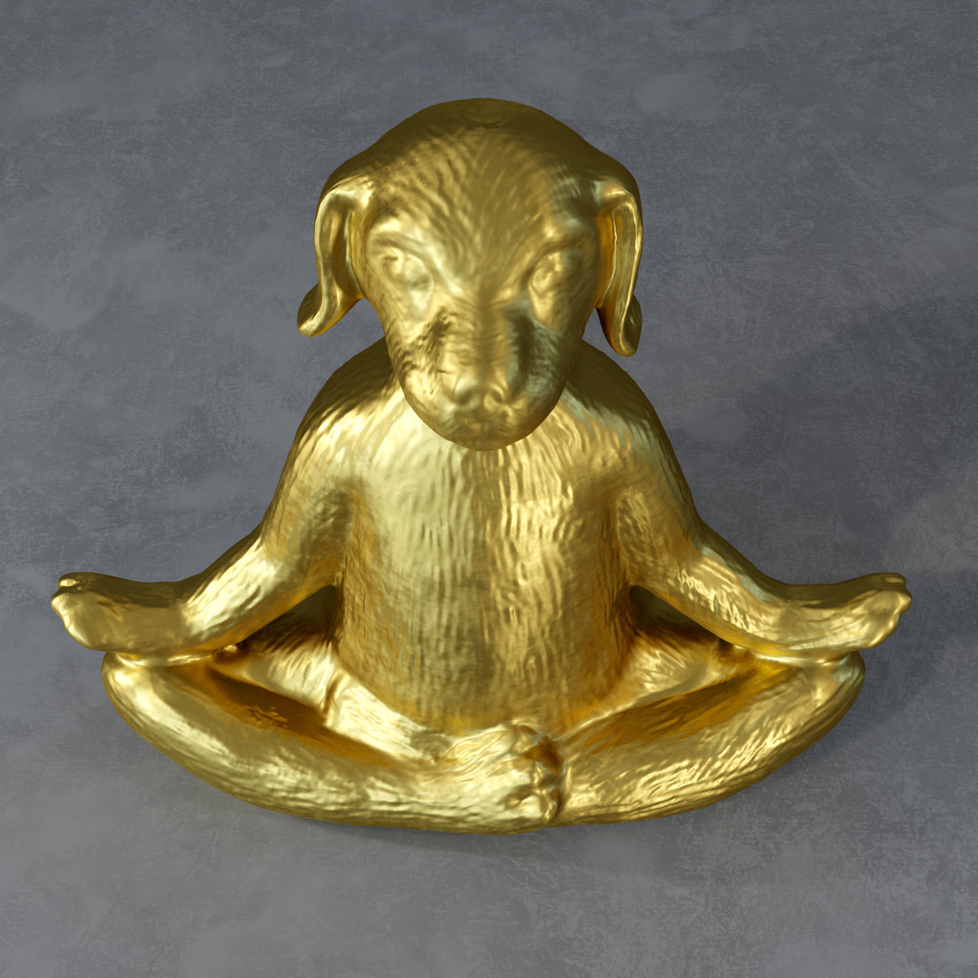 Yoga dog 3D print model_4