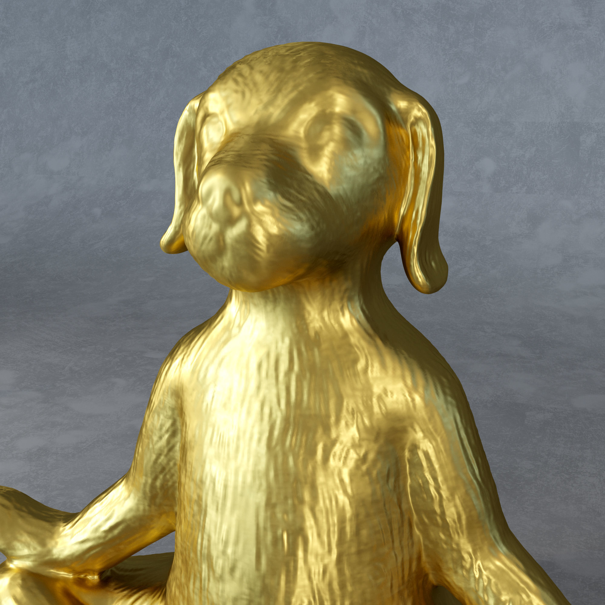 Yoga dog 3D print model_3