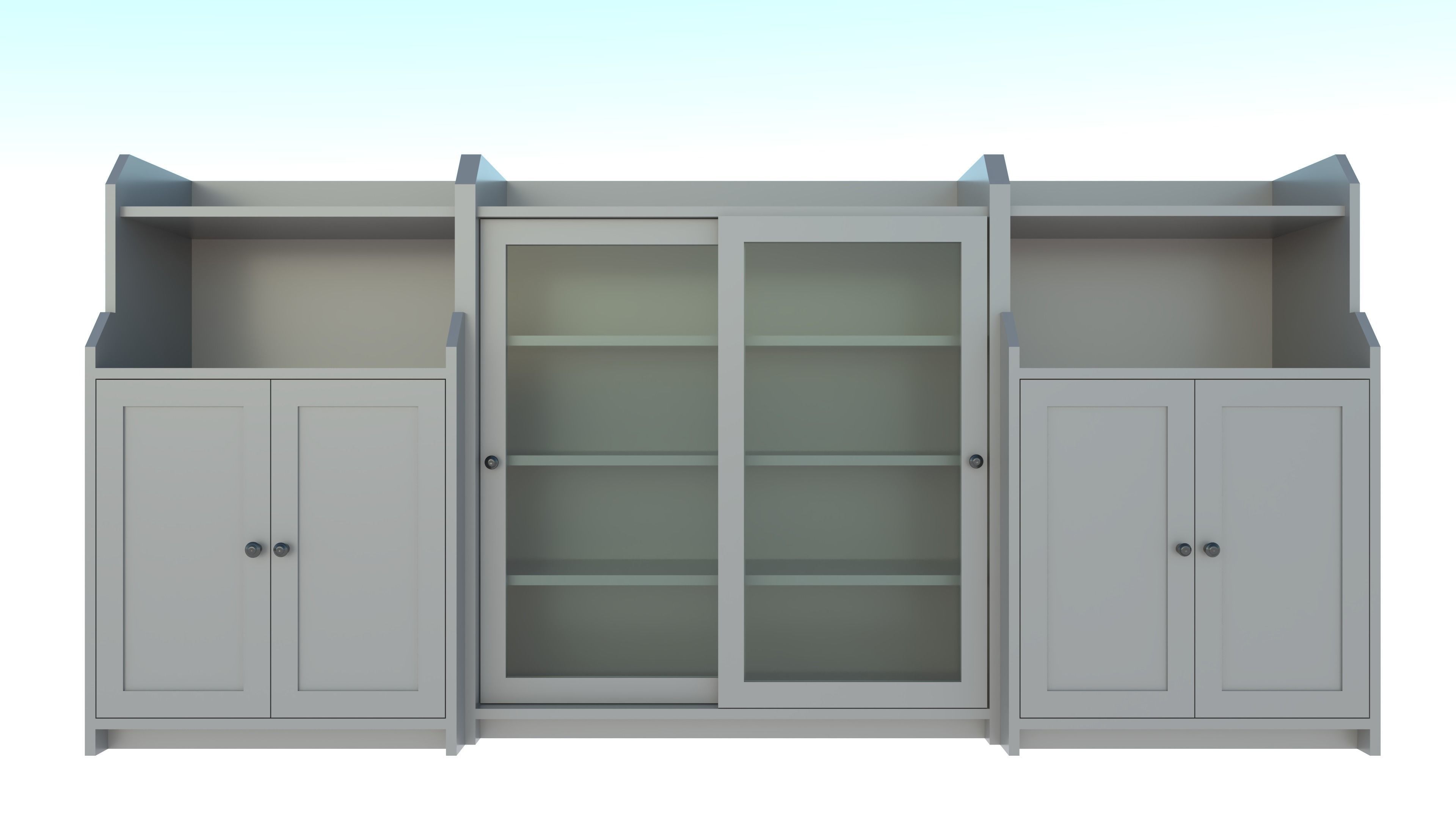 Storage combination 244x46x116 cm  3D model_1