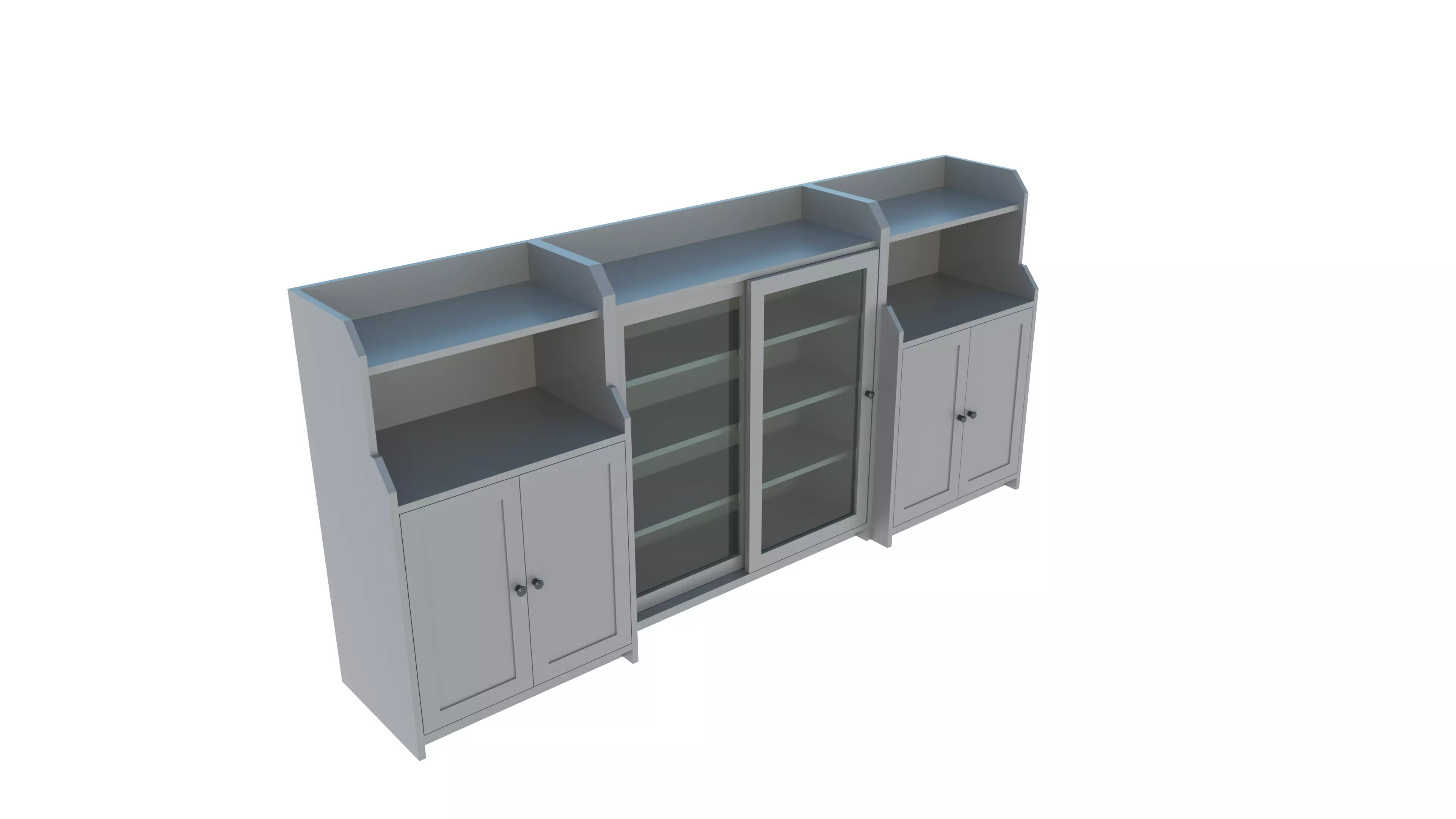 Storage combination 244x46x116 cm  3D model_0
