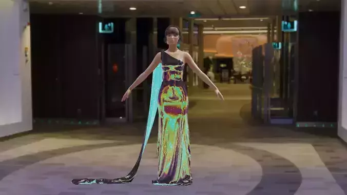 Star and sky texture fishtail  shinning evening party dress