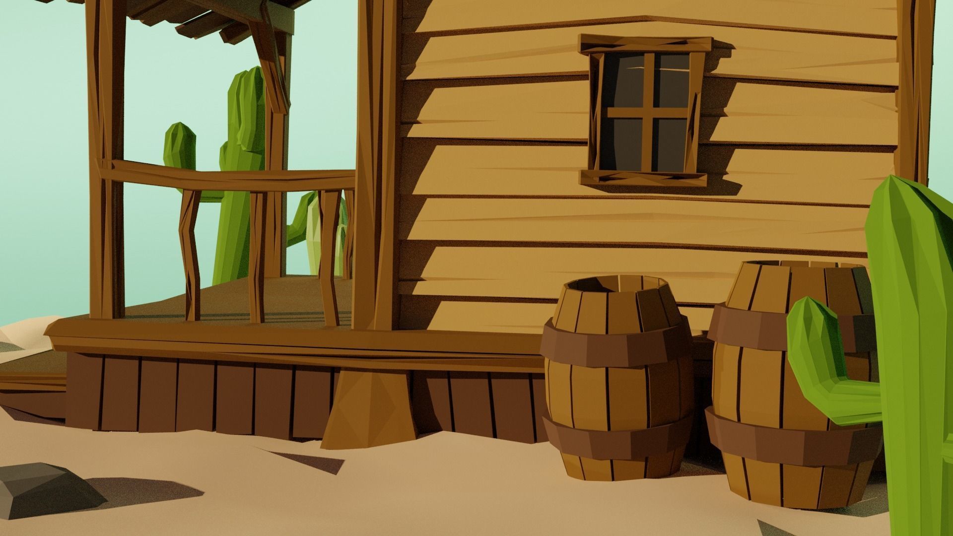 Wild West Building free VR / AR / low-poly 3D model | CGTrader