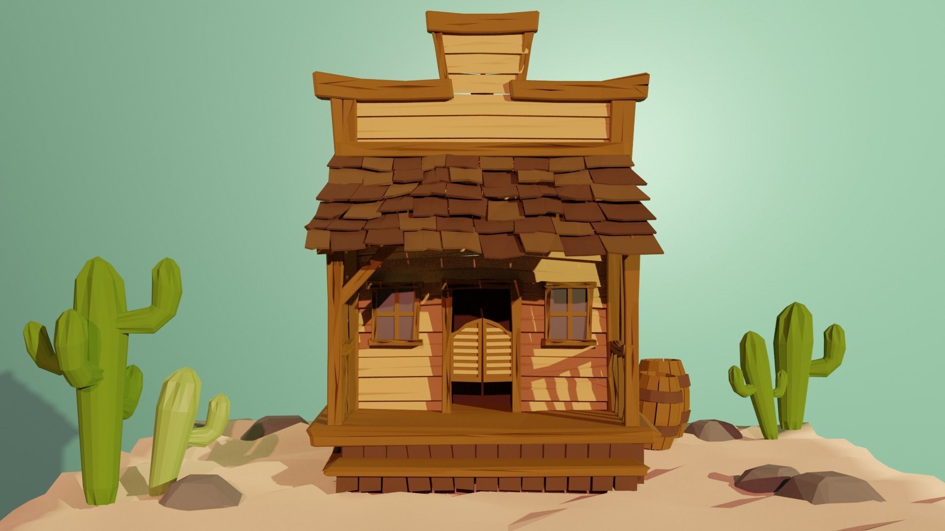 Wild West Building free VR / AR / low-poly 3D model | CGTrader