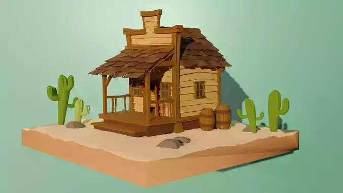 Wild West Building free VR / AR / low-poly 3D model | CGTrader