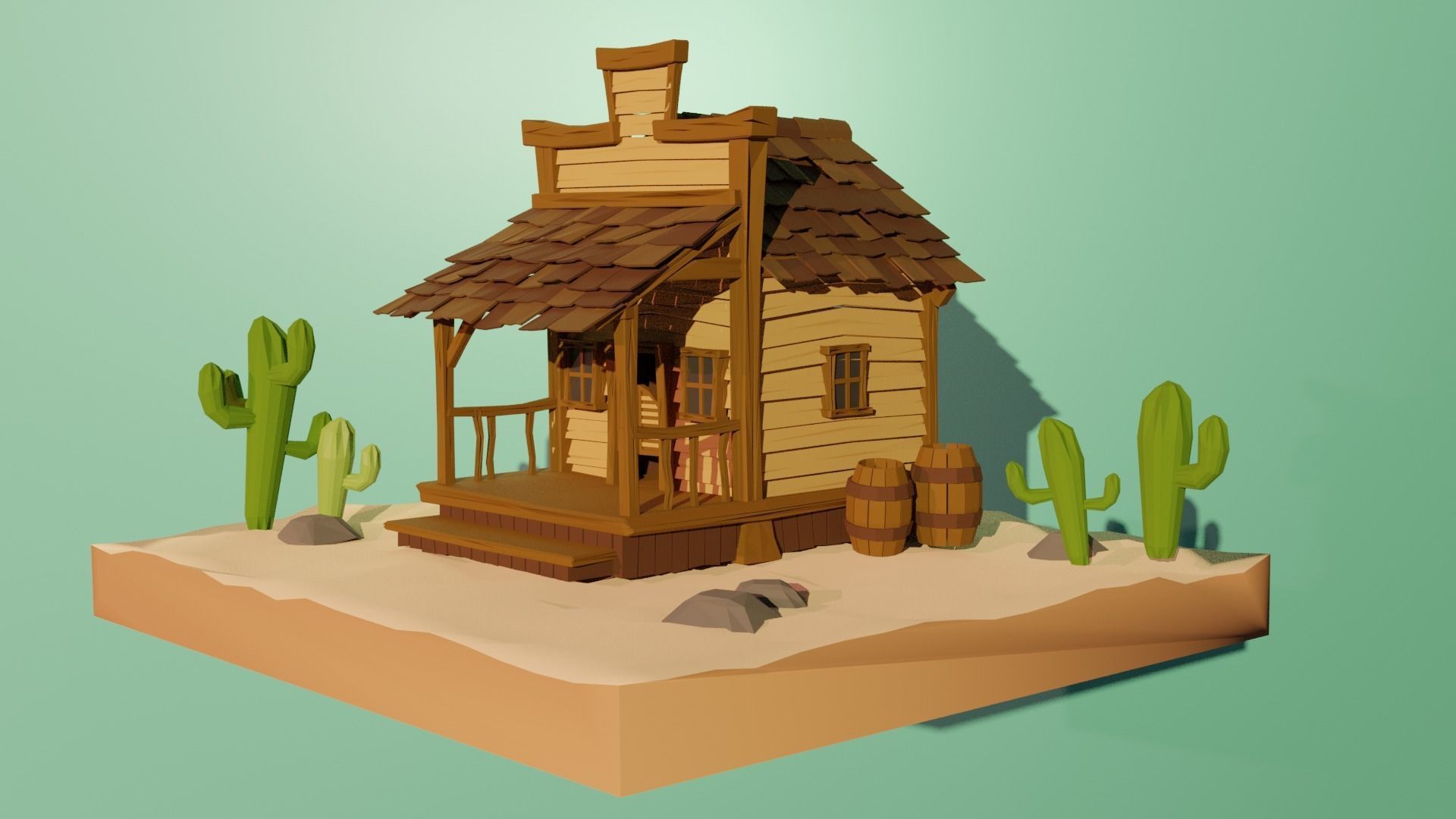 Wild West Building free VR / AR / low-poly 3D model | CGTrader