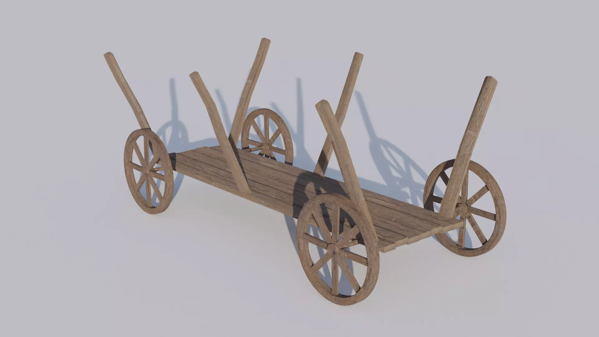 Wodeen cart Low-poly 3D model