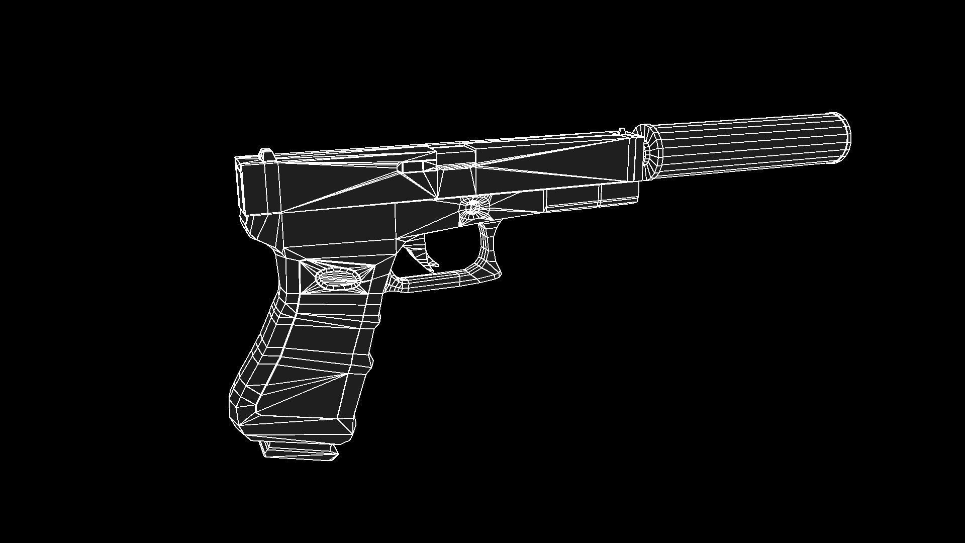 handpainted glock-17 Low-poly 3D model_7