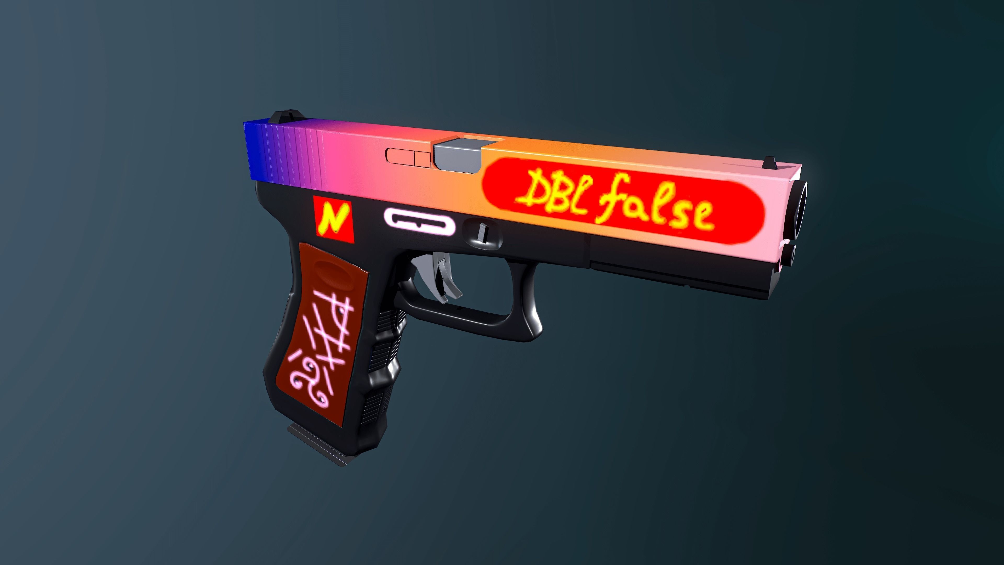 handpainted glock-17 Low-poly 3D model_5
