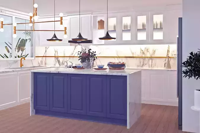 Kitchen Shaker Modern Style VRAY