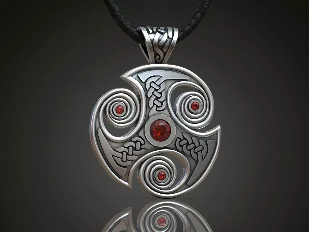 Pendant triskelion trefot celtic amulet totem 3D print model