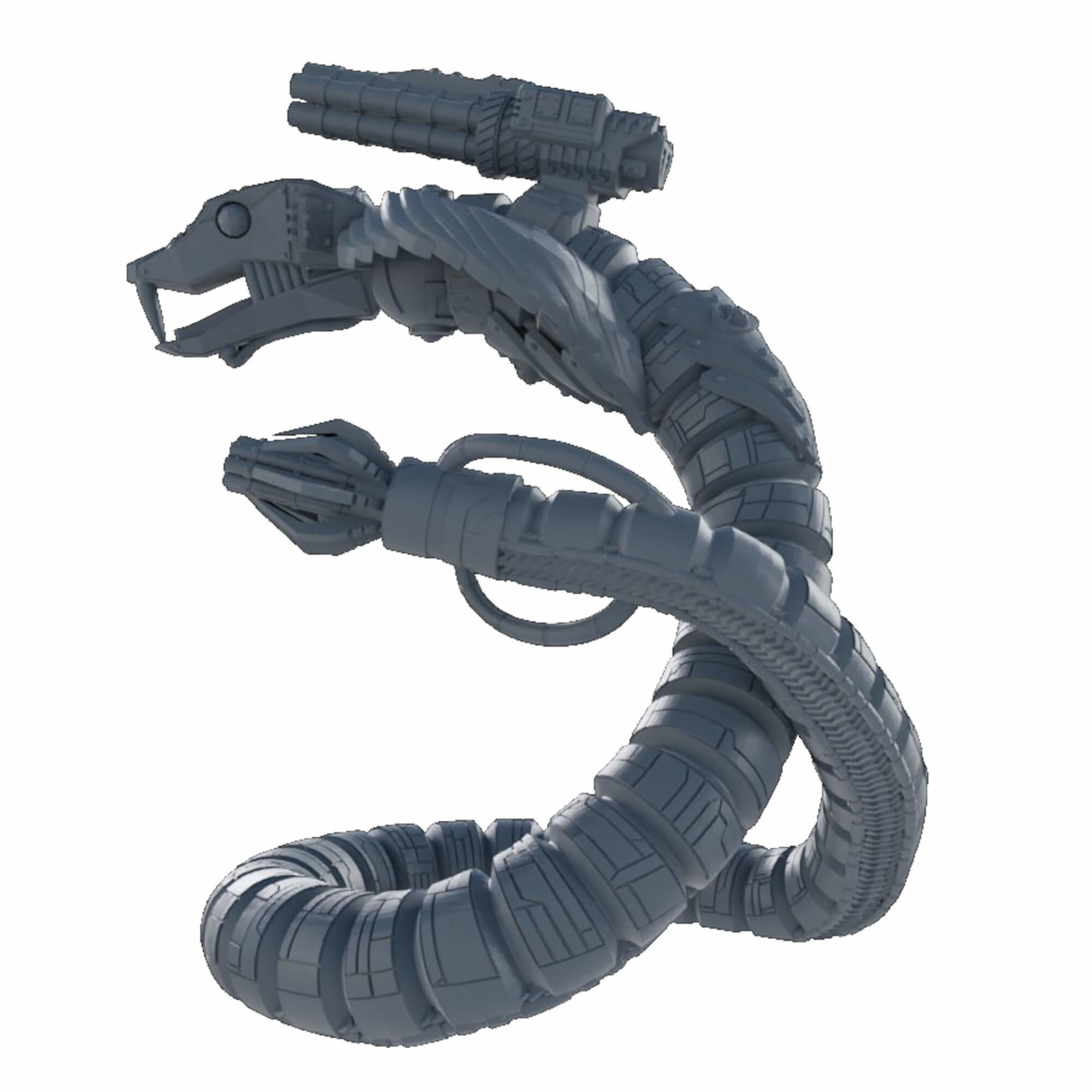 Cyber Snakes and Worms Sci Fi Mech With Optional Weapons 3D print model_24