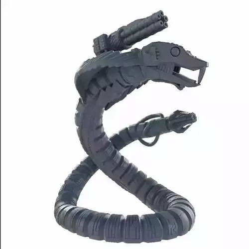 Cyber Snakes and Worms Sci Fi Mech With Optional Weapons 3D print model
