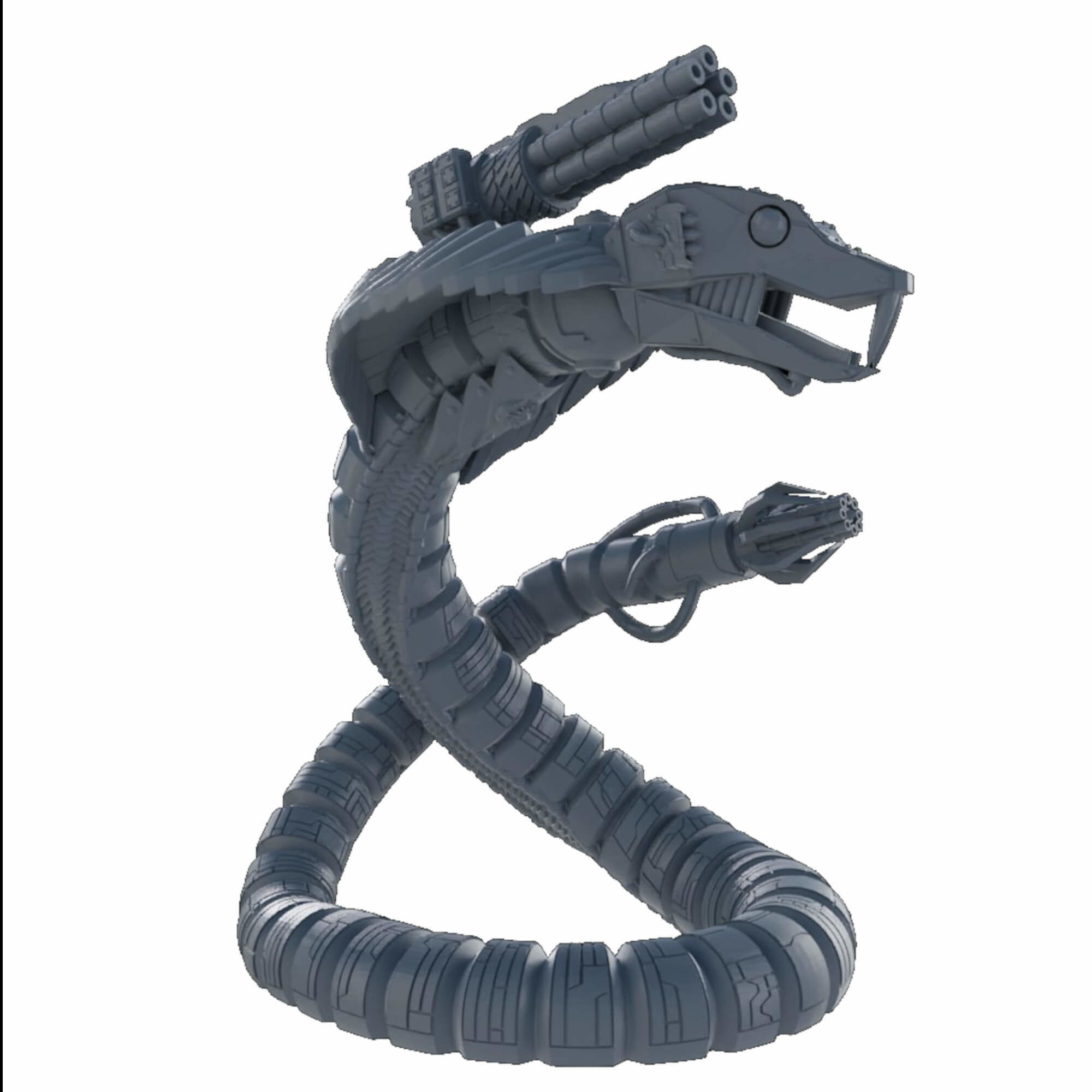 Cyber Snakes and Worms Sci Fi Mech With Optional Weapons 3D print model_14