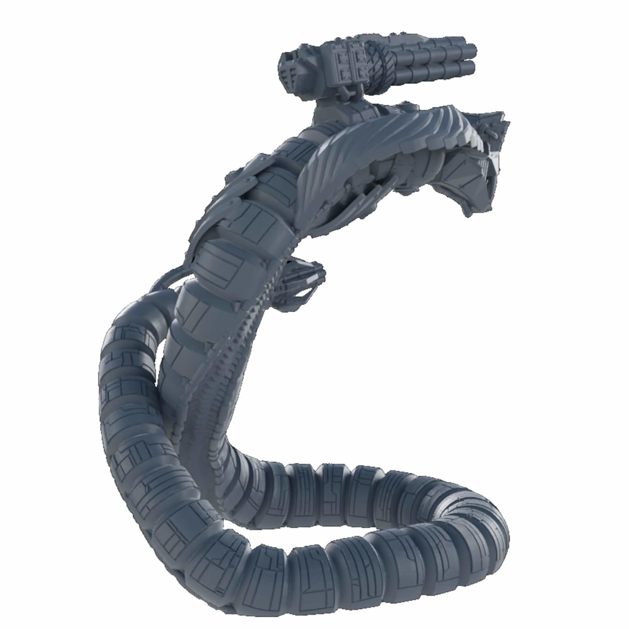 Cyber Snakes and Worms Sci Fi Mech With Optional Weapons 3D print model_19