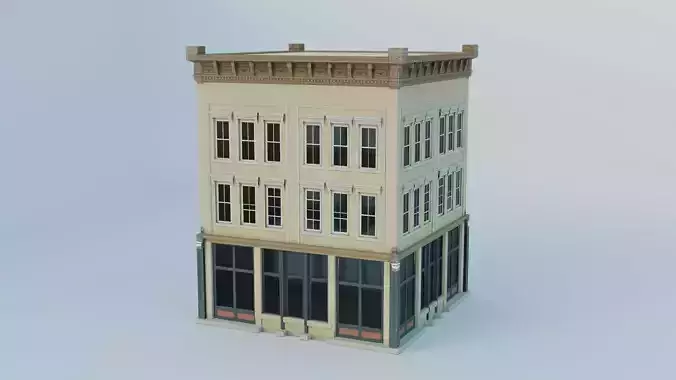 Building two story Free low-poly 3D model