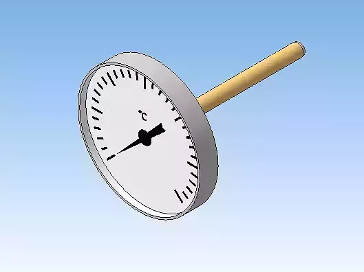 Thermometer d100 mm in a sleeve L100 mm 3D model