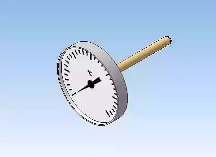 Thermometer d100 mm in a sleeve L160 mm