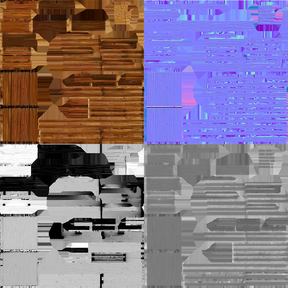 cartoon Old Wooden Chair4 Low-poly 3D model_3