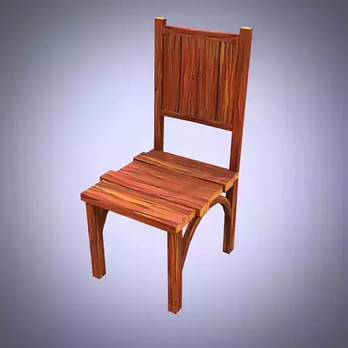 cartoon Old Wooden Chair4 Low-poly 3D model cartoon Old Wooden Chair4 Low-poly 3D model