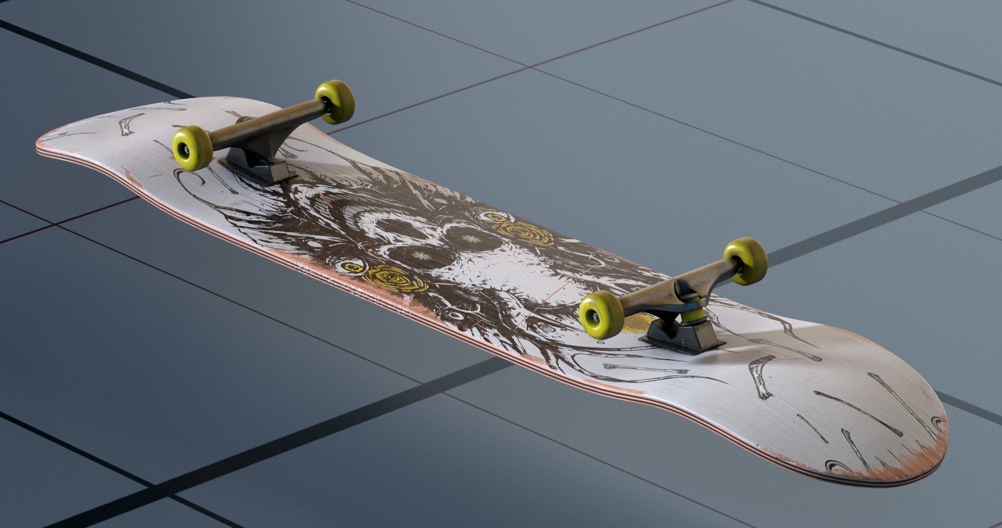 Skateboard PBR 3D model_7