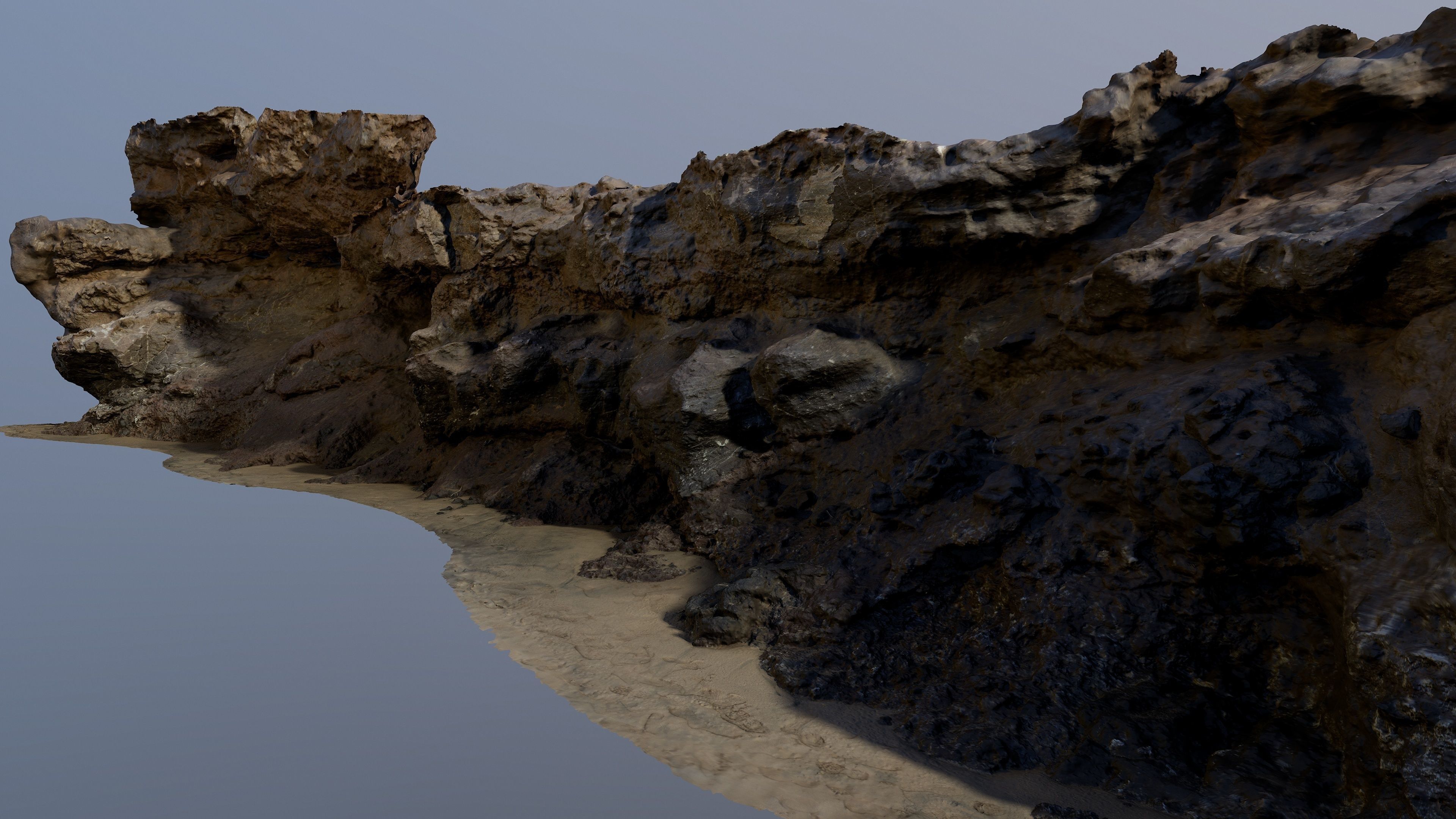 cliff0001 rock formation  3D model_1